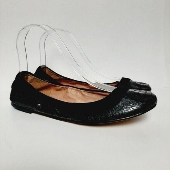 SAM EDELMAN Bina Ballet Flats Black Reptile Sz 6.5 M - Picture 2 of 12